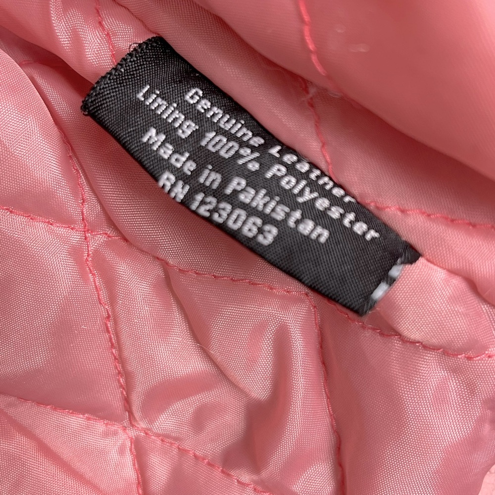 kids' allstate leather pink moto jacket size xs - Picture 7 of 12
